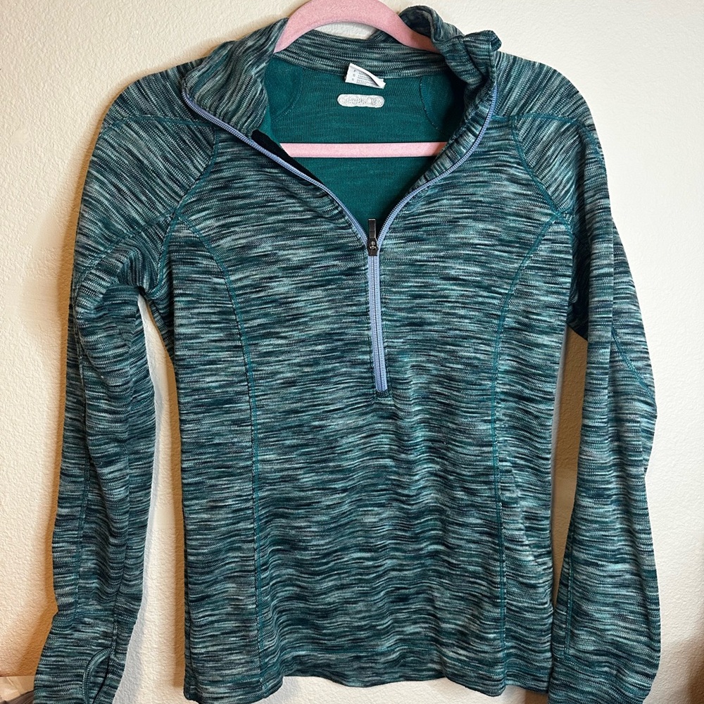Columbia Teal Space-Dye Half-Zip Pullover